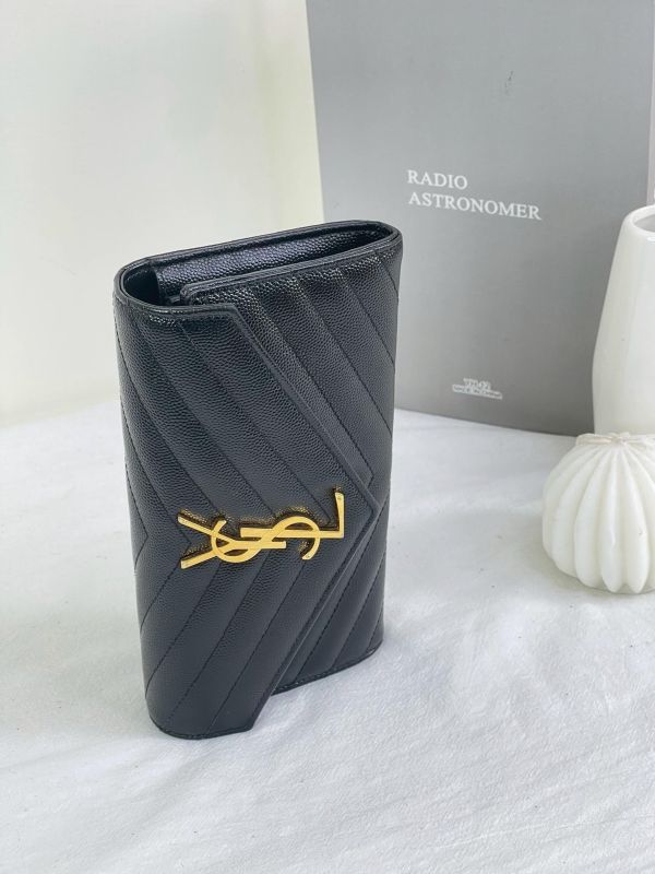 【9成新】YSL MONOGRAM 魚子醬信封長夾 