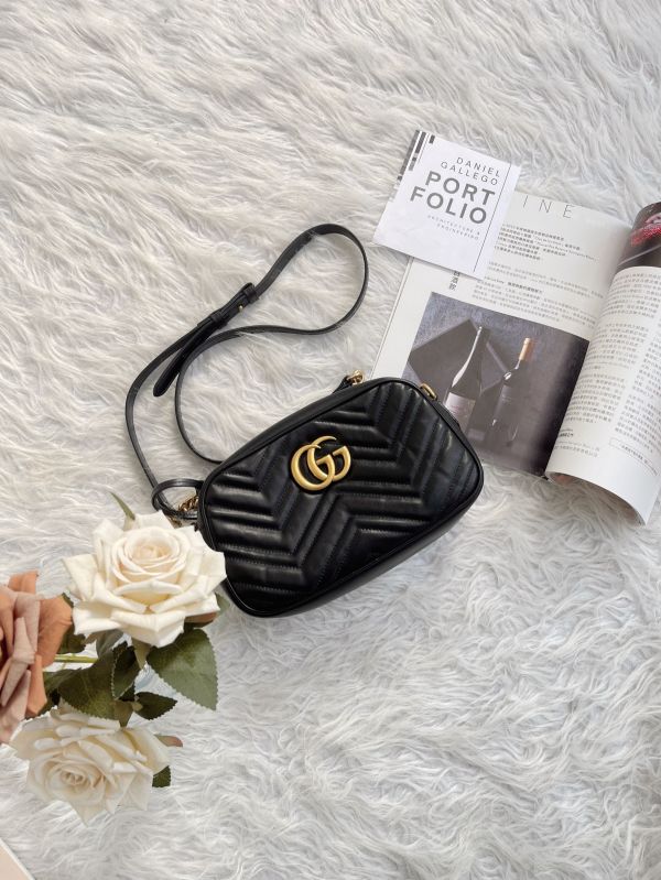 【分期0利率】GUCCI Marmont 相機包黑金【9成新】 
