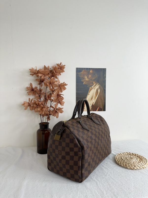 【12期0利率】LV SPEEDY 30  棋盤格無背帶款【9成新】 