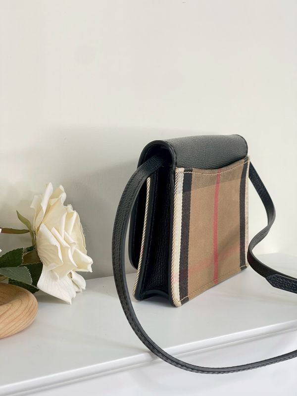 【分期0利率】BURBERRY HAMPSHIRE 格紋拚接皮革WOC 【9成新】 