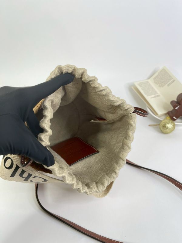 【分期0利率】Chloe 草編束口圓筒包【9成新】 