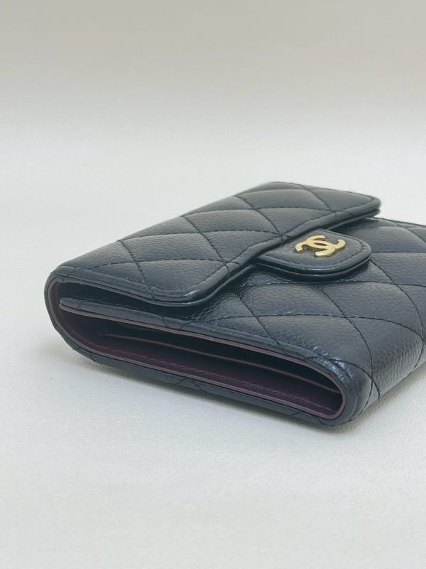 【9成新】CHANEL COCO 背面拉鍊三折短夾 