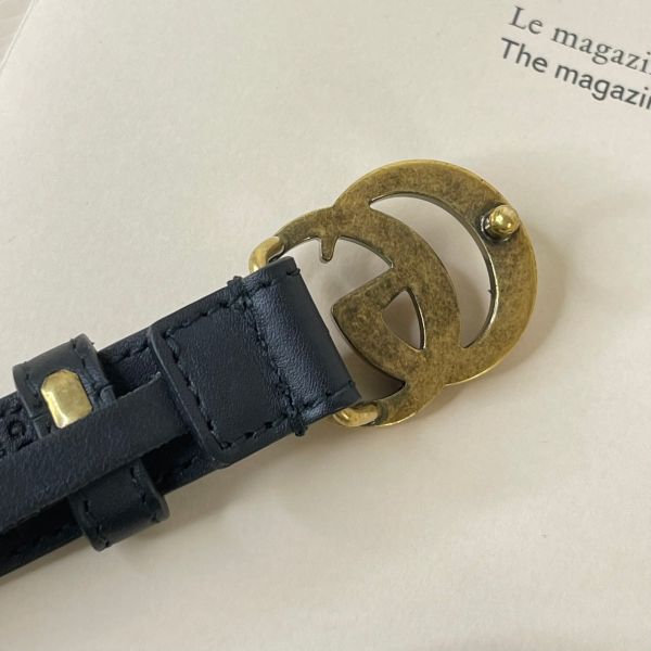 【12期0利率】GUCCI  雙G皮帶 2公分【9成新】 