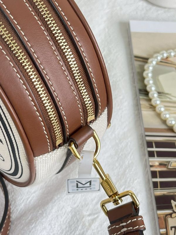 【分期0利率】BURBERRY Louise 徽標圖案棉質圓餅包【99成新】 