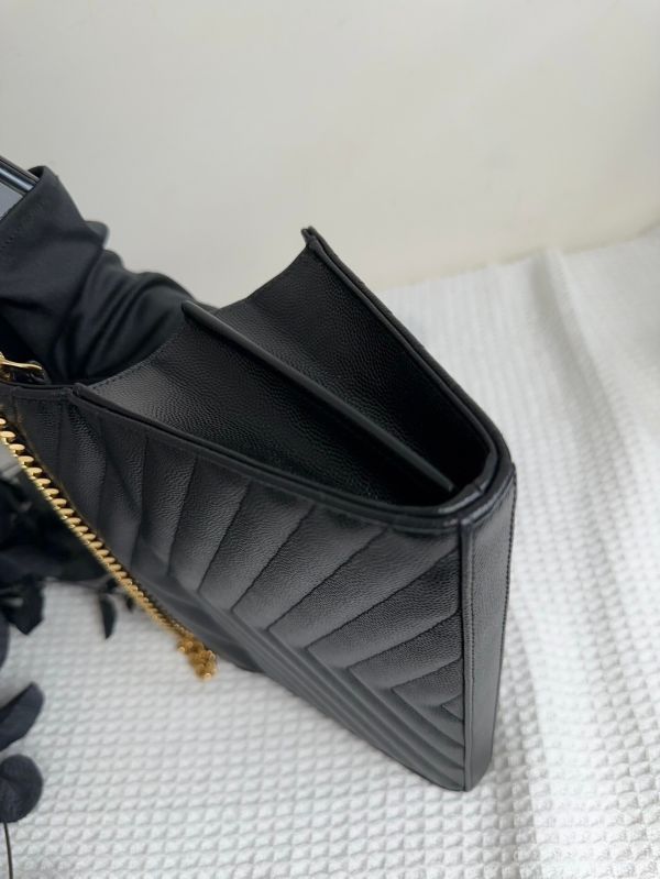 【12期0利率】YSL WOC 魚子醬鍊包 金扣22.5CM【95成新】 