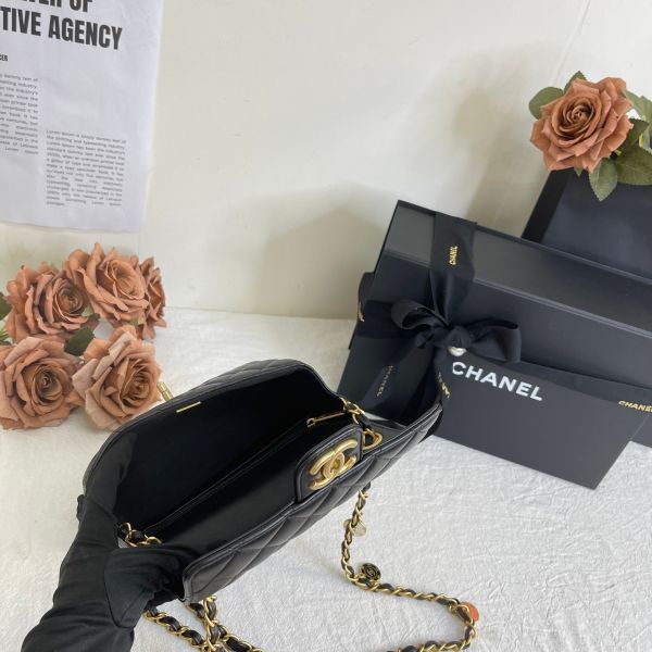 【12期0利率】CHANEL 23C黑金彩色金幣口蓋包 【22年12月台灣購證】【9成新】 