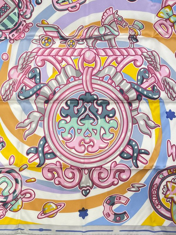 【未使用閒置品】HERMES Candy Libris 70方巾 