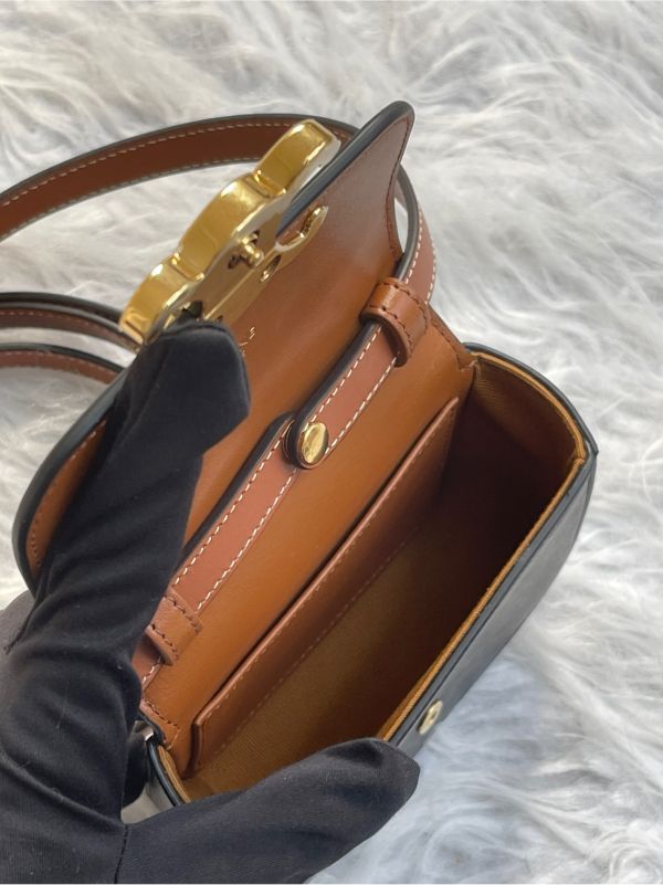 【分期0利率】CELINE 凱旋門帆布及小牛皮迷你翻蓋包【未使用閒置品】 