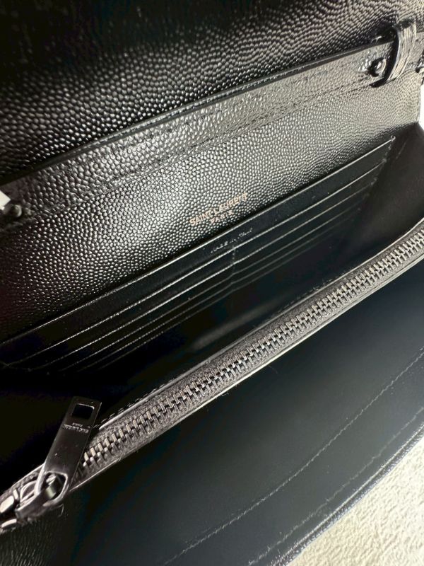 【分期0利率】YSL WOC 魚子醬鍊包 SO BLACK 22.5CM【95成新】 