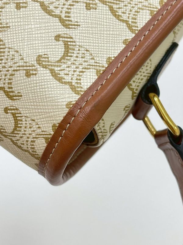 【95成新】CELINE Triomphe帆布中型Folco手袋 