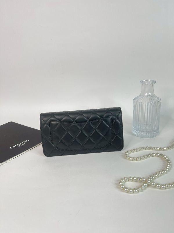 【分期0利率】CHANEL 羊皮對開長夾【95成新】 