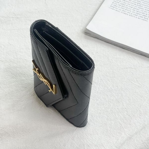 【12期0利率】YSL  魚子醬三折短夾 【9成新】 