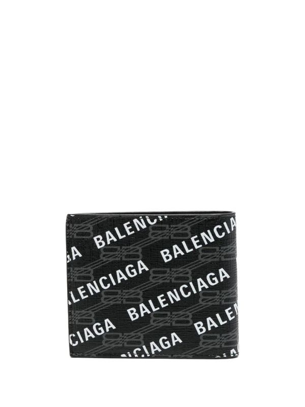 【12期0利率】BALENCIAGA 巴黎世家  防刮牛皮滿版LOGO 8卡短夾 