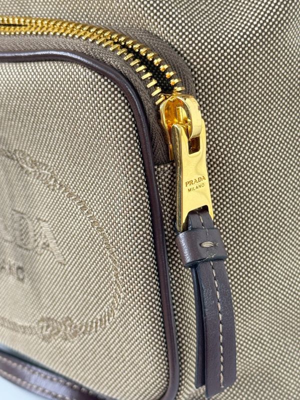 【分期0利率】PRADA JACQUARD 緹花帆布兩用水桶包【95成新】 