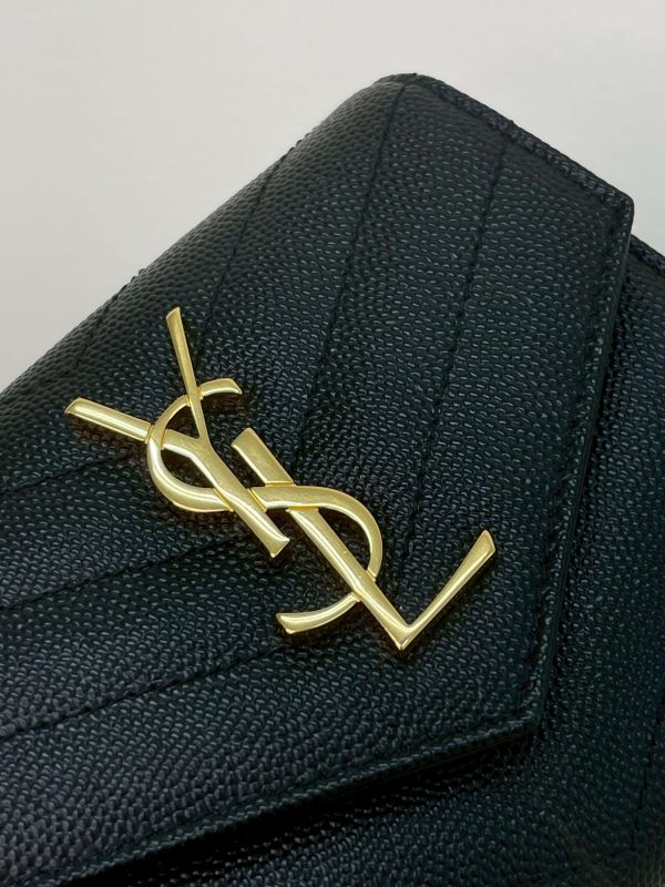 【99成新】YSL 魚子醬三折短夾 