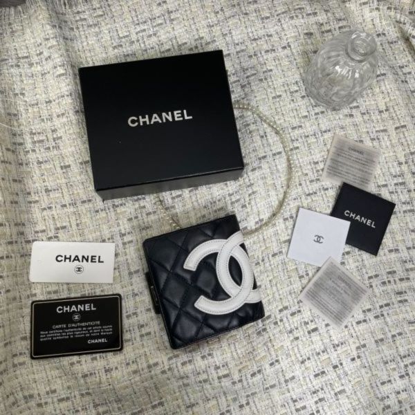【85成新】【12期0利率】CHANEL 康朋鈕扣短夾A26720 