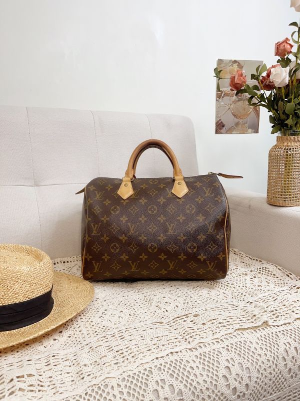 【分期0利率】LV SPEEDY 30 經典Monogram手提波士頓包【8成新】 