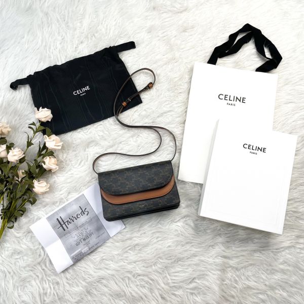 【12期0利率】CELINE TRIOMPHE凱旋門WOC【9成新】 