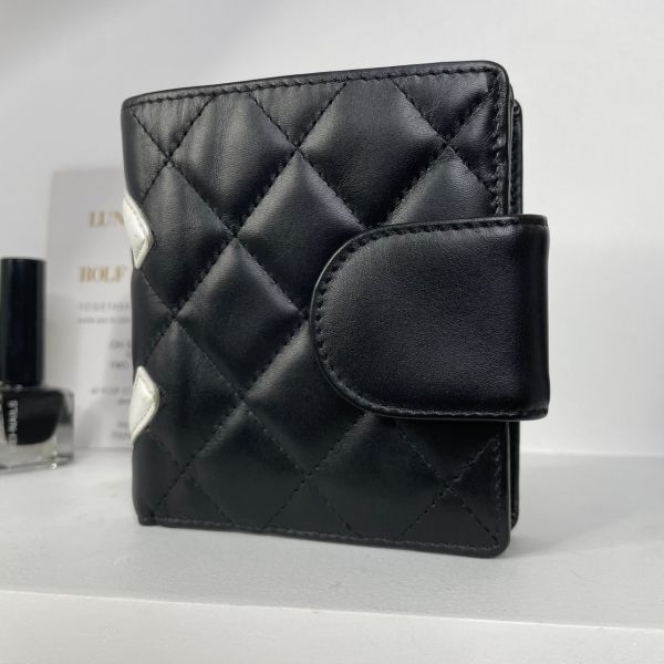 【85成新】【12期0利率】CHANEL 康朋鈕扣短夾A26720 