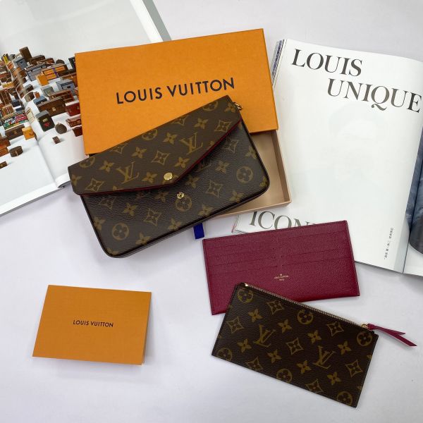 【12期0利率】【現金價】LV Pochette Félicie三合一肩背鍊包 新款絨布 