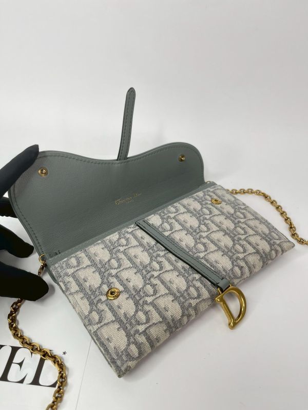 【9成新】DIOR Saddle 長型鏈帶銀包 