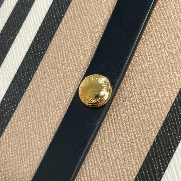 【全新閒置品】【12期0利率】BURBERRY 經典條紋皮革手機包 