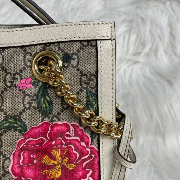 【全新閒置】【12期0利率】GUCCI Padlock 列 花卉系小型肩背包(498156-白) 