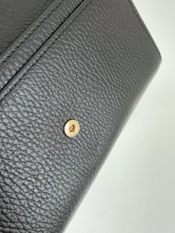 【99成新】GUCCI 雙G LOGO牛皮扣式長夾 