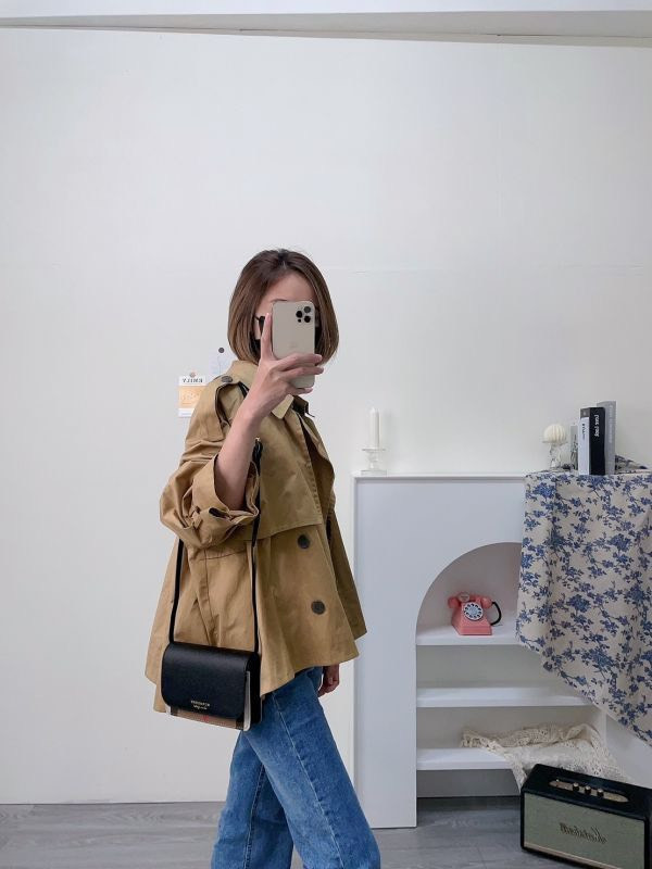 【分期0利率】BURBERRY HAMPSHIRE 格紋拚接皮革WOC 【9成新】 