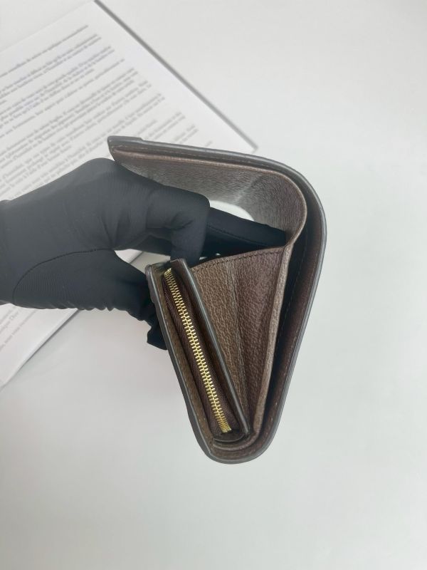 【99成新】GUCCI GG紅綠織帶老花中夾 