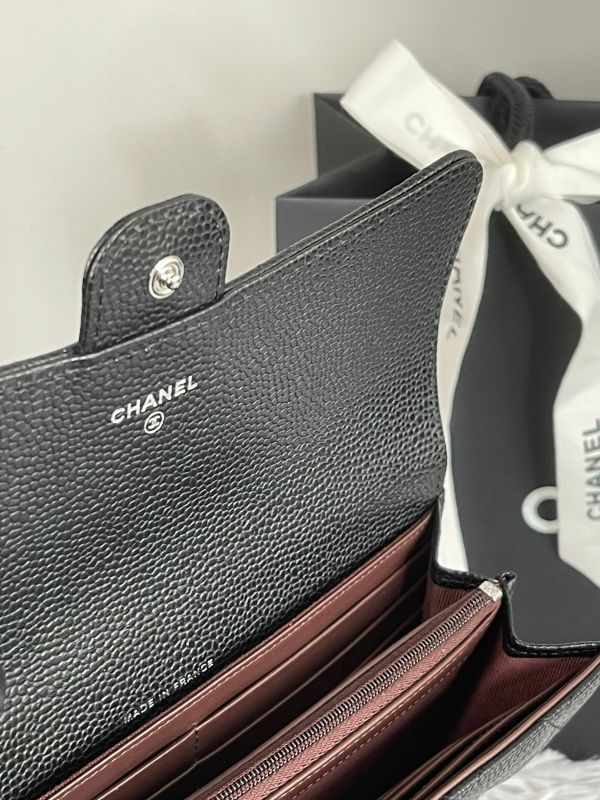 【分期0利率】CHANEL COCO 經典翻蓋長夾 黑銀【全新品】 