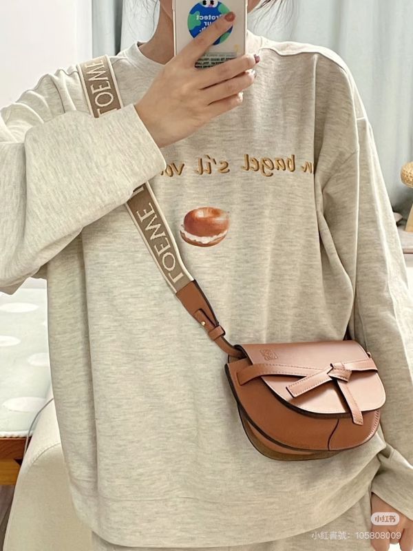 【分期0利率】LOEWE MINI GATE 雙層包 焦糖【95成新】 