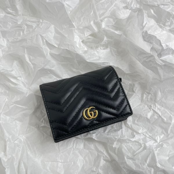 【12期0利率】GUCCI Marmont 愛心兩摺拉鍊零錢袋短夾【85成新】 