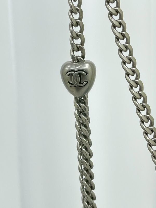 【95成新】CHANEL 23P 單寧山茶花愛心扣方胖 