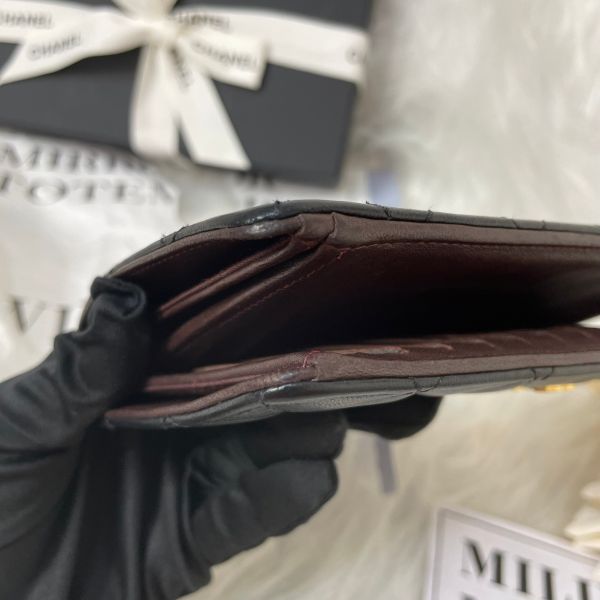 【8.5成新】【12期0利率】CNANEL  羊皮對折長夾 
