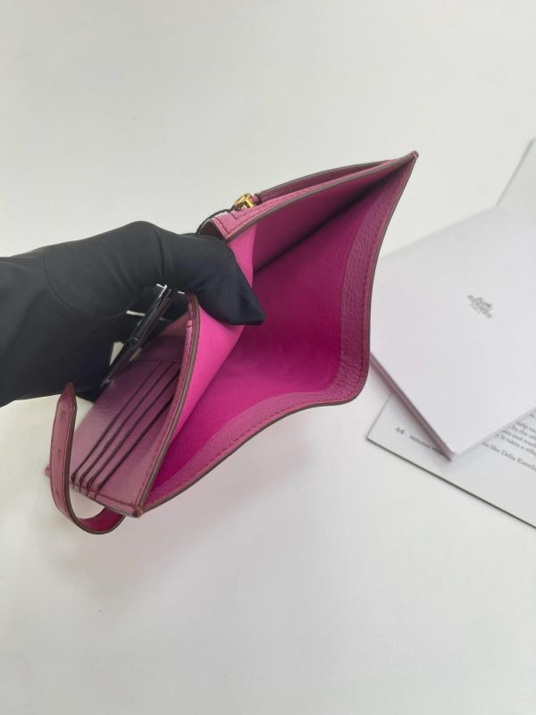 【9成新】HERMES BEARN 鴕鳥皮短夾 