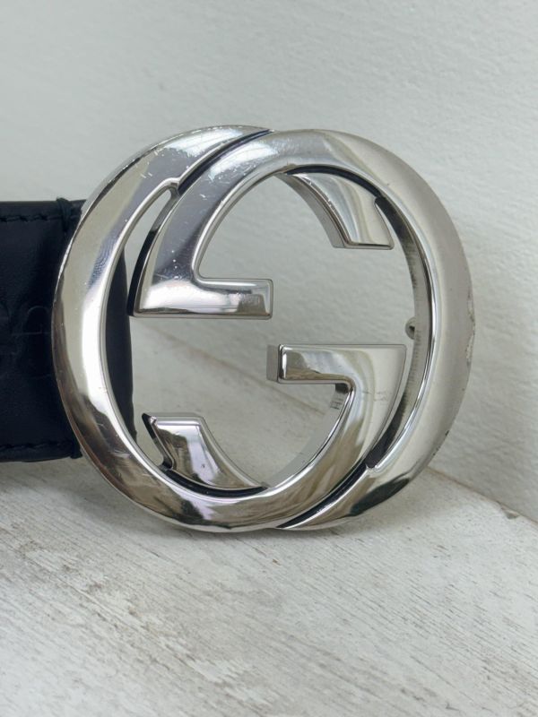 【9成新】GUCCI  Signature皮革皮帶 115CM 
