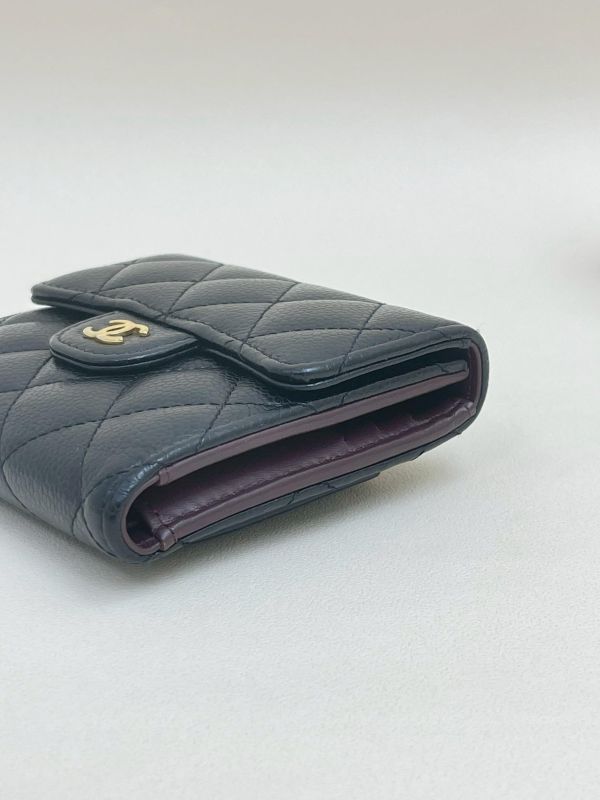 【9成新】CHANEL COCO 背面拉鍊三折短夾 