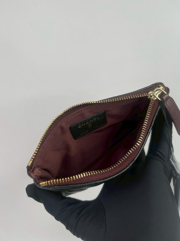 【95成新】Chanel 一字零錢包 淡金扣 