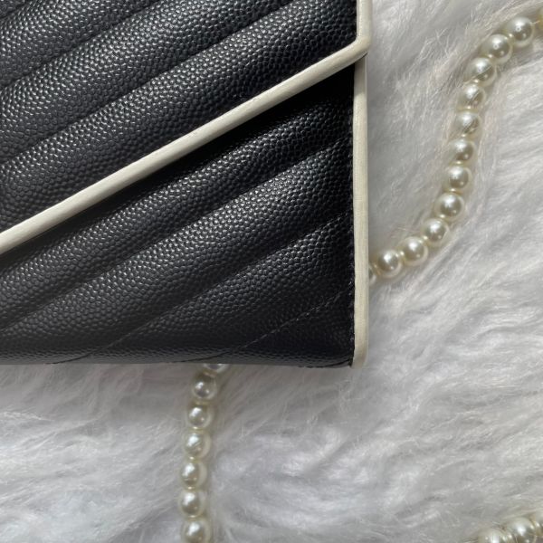 【12期0利率】YSL  MONOGRAM 魚子醬信封長夾【9成新】 