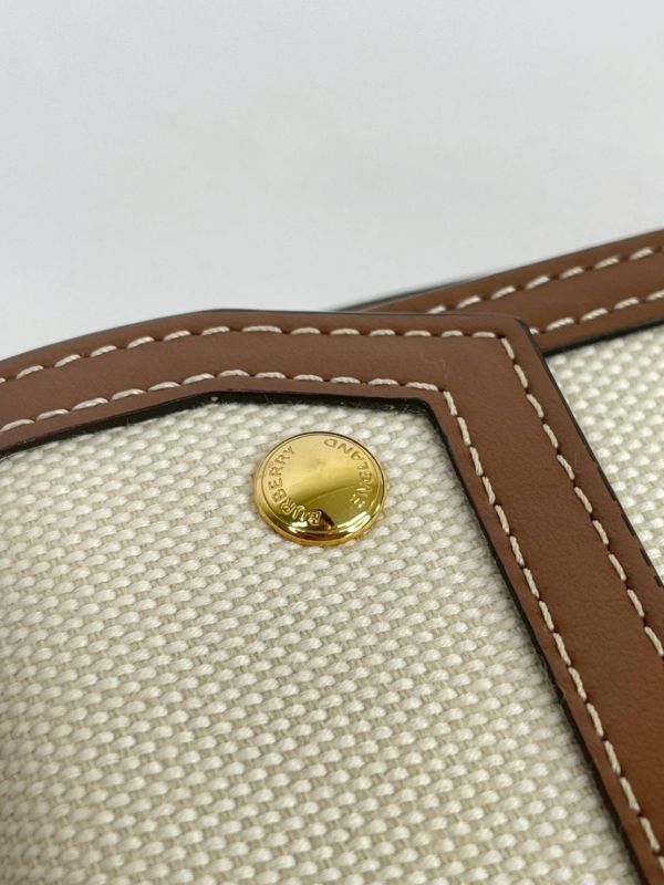 【95成新】BURBERRY 帆布拼皮革口袋包 