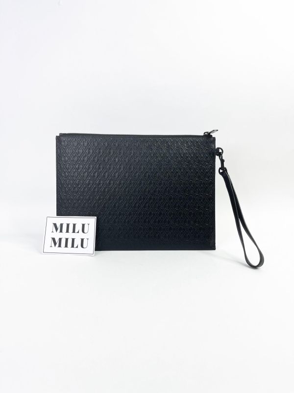 【99成新】YSL 菱格紋平板電腦手拿包 