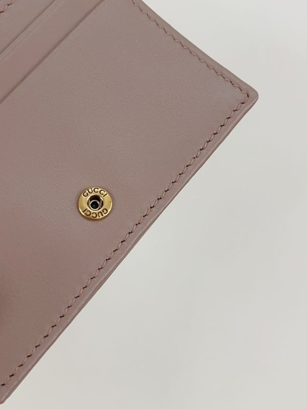 【分期0利率】GUCCI Marmont 愛心兩摺拉鍊零錢袋短夾 奶茶色【全新品】 