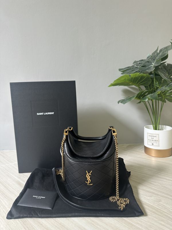 【分期0利率】YSL GABY 小羊皮水桶包 【95成新】 