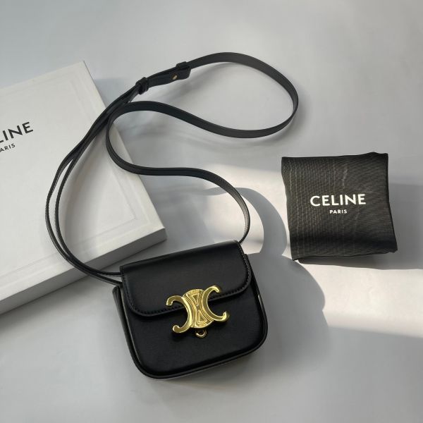 【12期0利率】CELINE CLAUDE亮澤牛皮革迷你手袋 【99成新】 