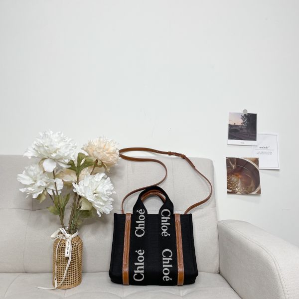 【12期0利率】【全新品】Chloé 刺繡背帶款小號Woody Tote Bag 撞色款【現金價27800】 