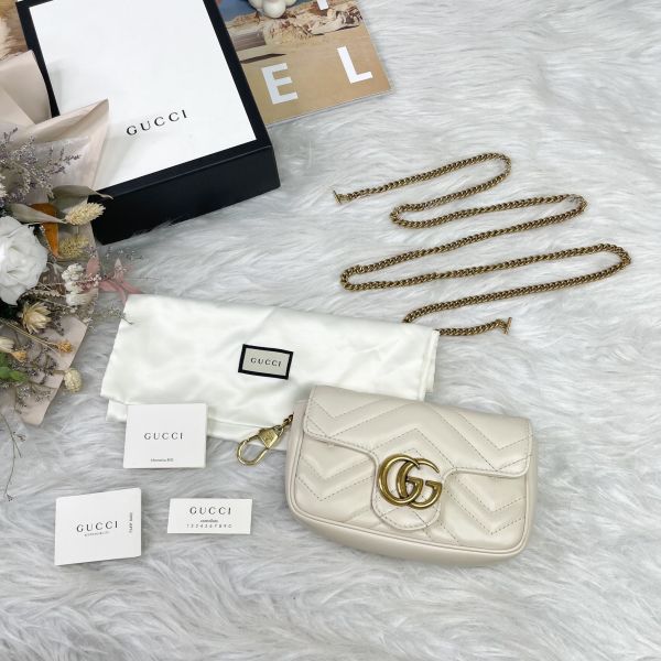 【9成新】【12期0利率】GUCCI GG MARMONT迷你翻蓋單肩包 