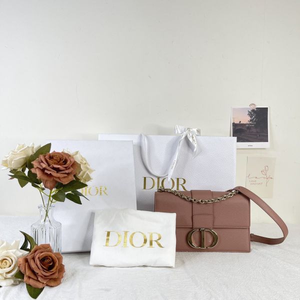 【12期0利率】DIOR 30 MONTAIGNE 中號 乾燥玫瑰粉【95成新】 