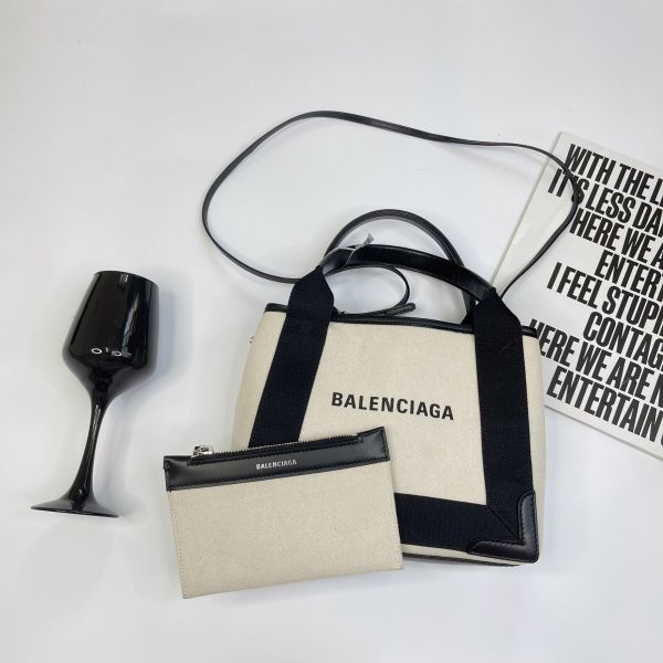 【12期0利率】Balenciaga Navy Cabas XS(背帶款)【9成新】 