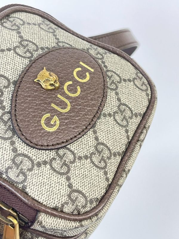 【未使用閒置品】GUCCI 虎頭雙層拉鍊記者包 